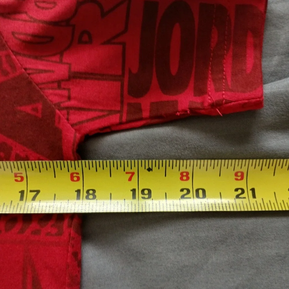 Jordan Boys Red All Over Print Jumpman Logo T-Shirt Size Large (12-13) C258-R78 - Picture 7 of 9